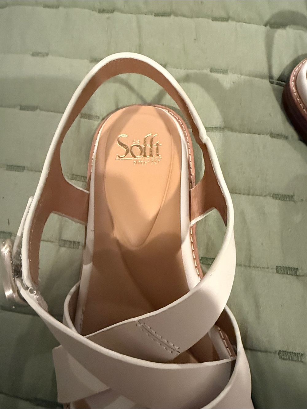 Sofft Women's Cream Strappy Leather Sandals - Picture 2 of 3